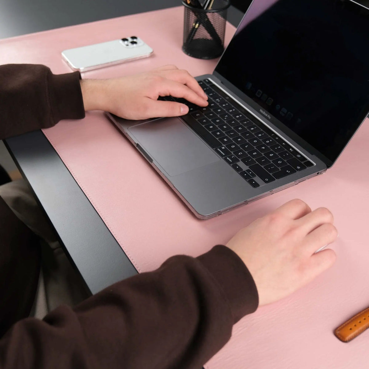 Jersey Pink Leather Desk Pad for Office and Home by TORONATA