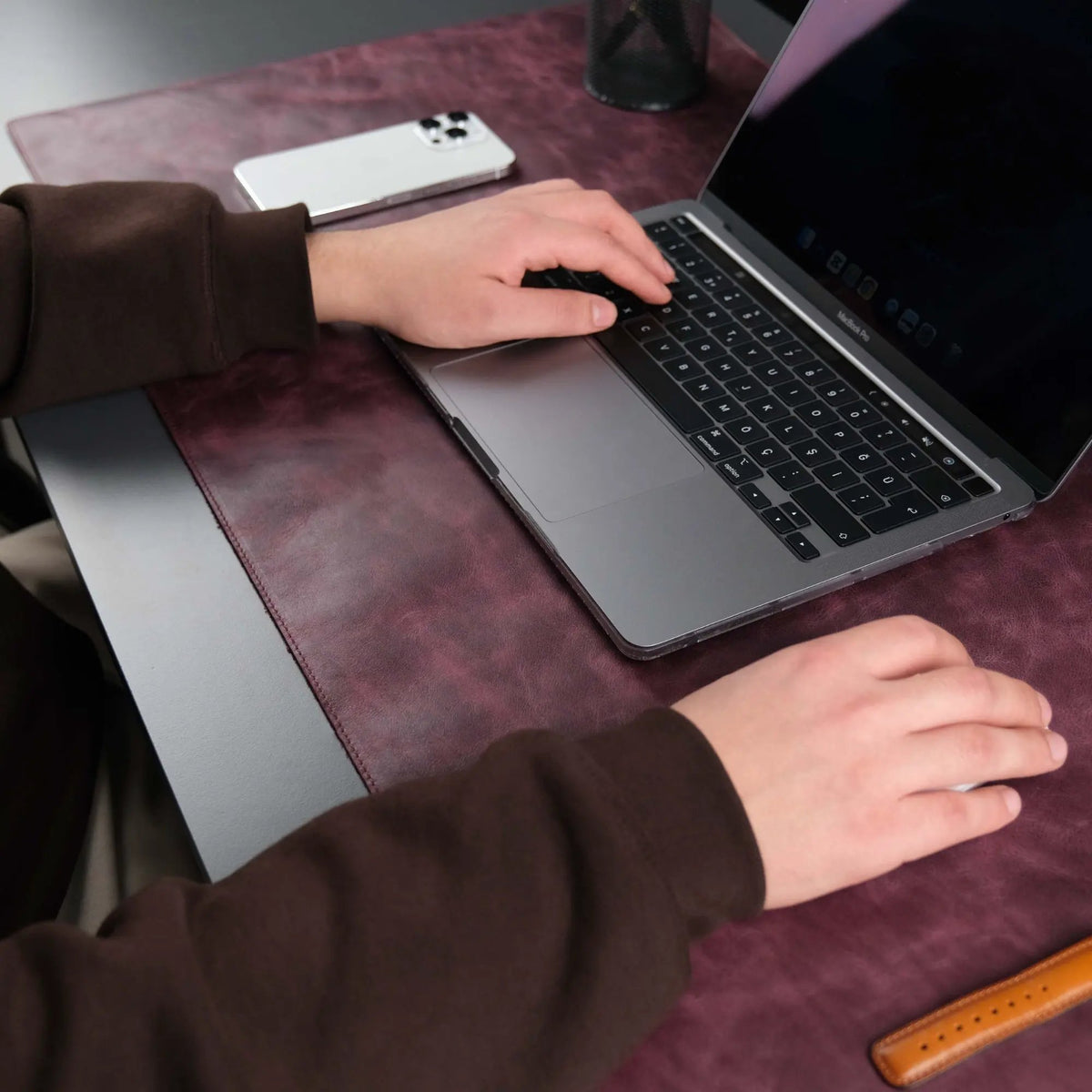 Jersey Purple Leather Desk Pad for Office and Home by TORONATA