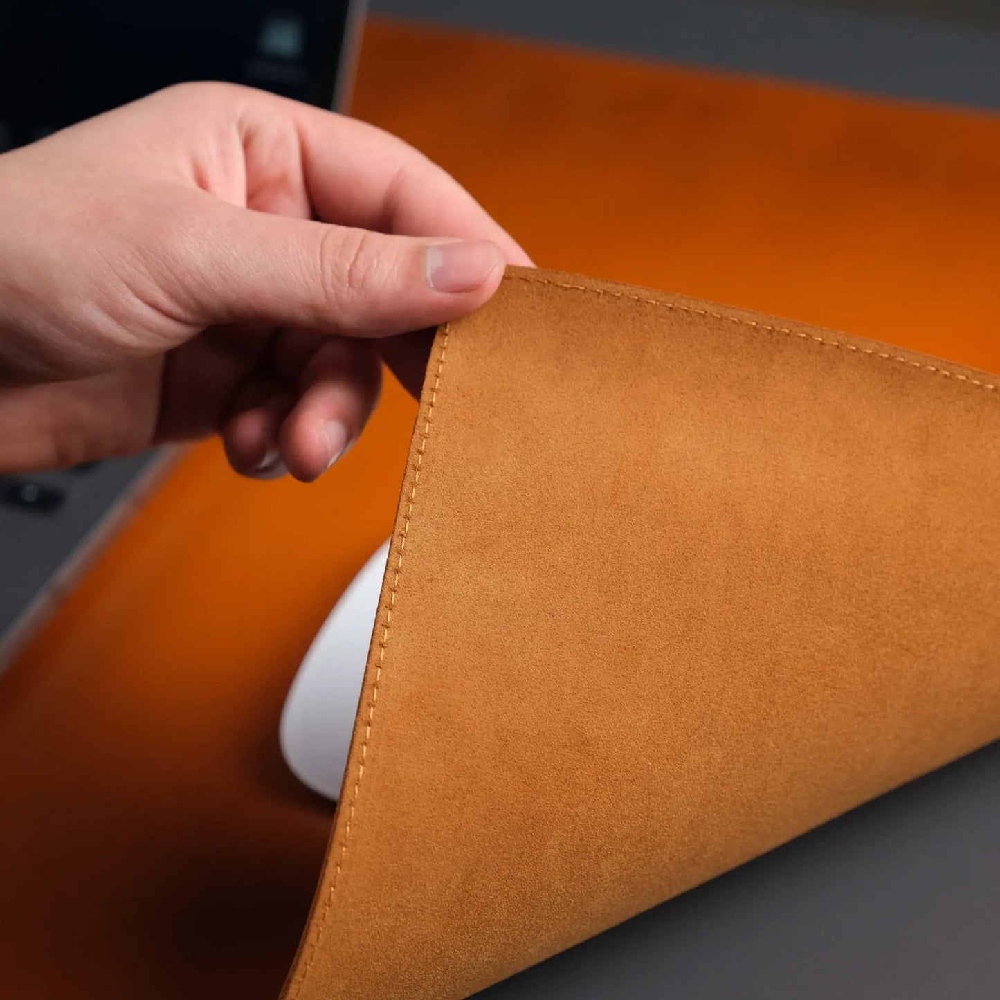 Jersey Tan Leather Desk Pad for Office and Home by TORONATA