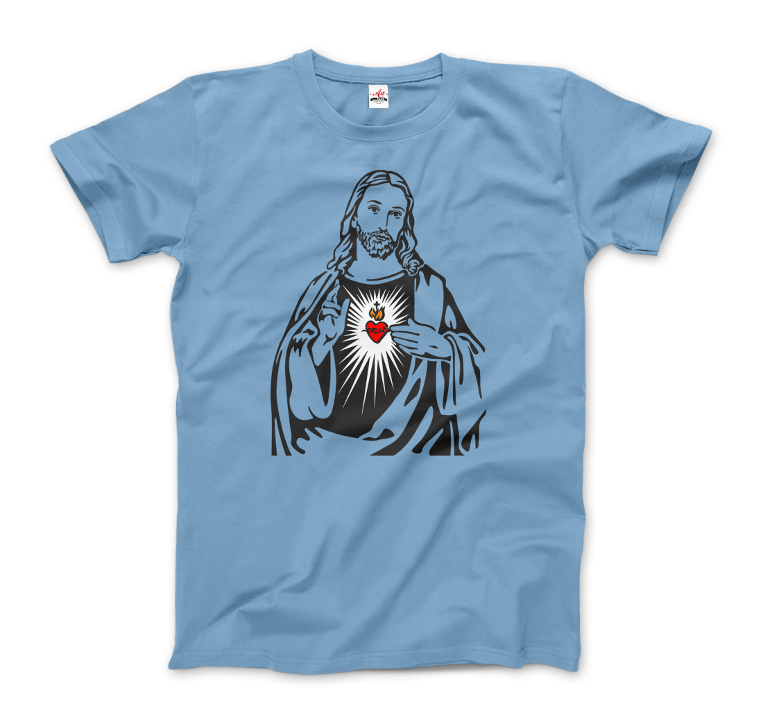 Jesus Christ Minimalist Design with Sacred Heart t-shirt by Art-O-Rama Shop