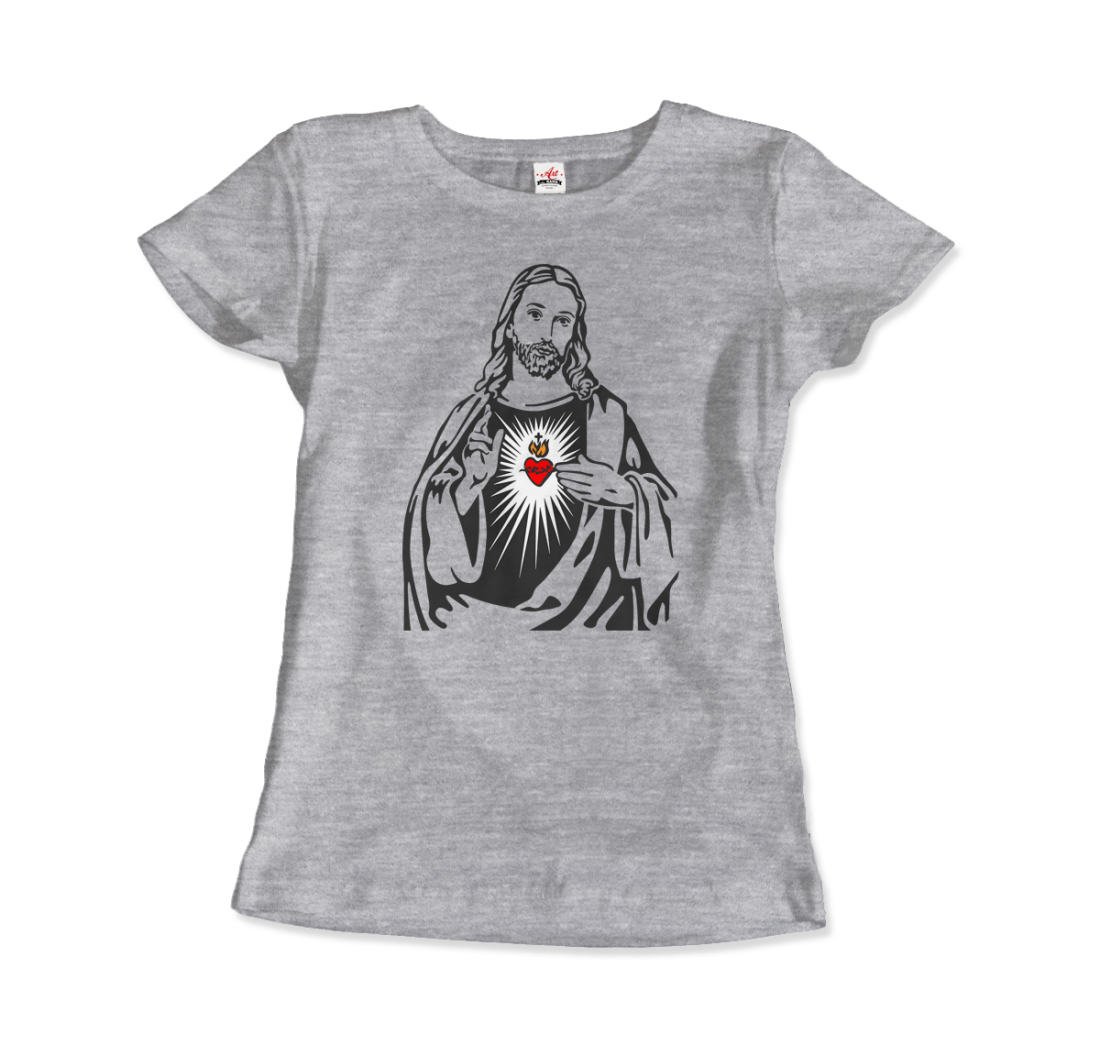 Jesus Christ Minimalist Design with Sacred Heart t-shirt by Art-O-Rama Shop