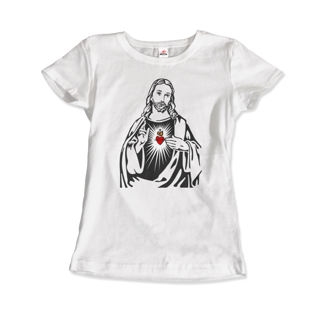 Jesus Christ Minimalist Design with Sacred Heart t-shirt by Art-O-Rama Shop
