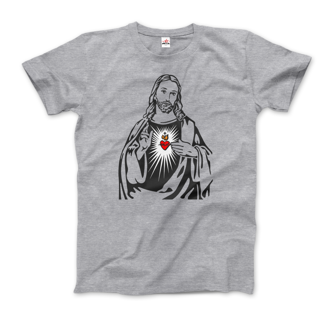 Jesus Christ Minimalist Design with Sacred Heart t-shirt by Art-O-Rama Shop