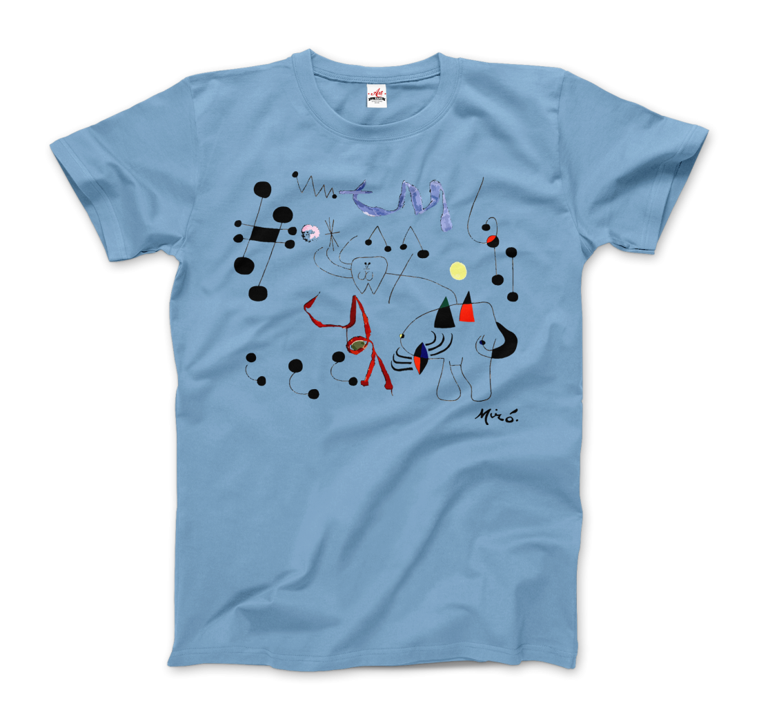 Joan Miro Woman Dreaming of Escape 1945 artwork t-shirt by Art-O-Rama Shop