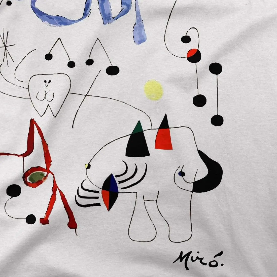 Joan Miro Woman Dreaming of Escape 1945 artwork t-shirt by Art-O-Rama Shop