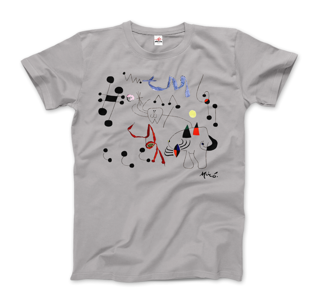 Joan Miro Woman Dreaming of Escape 1945 artwork t-shirt by Art-O-Rama Shop
