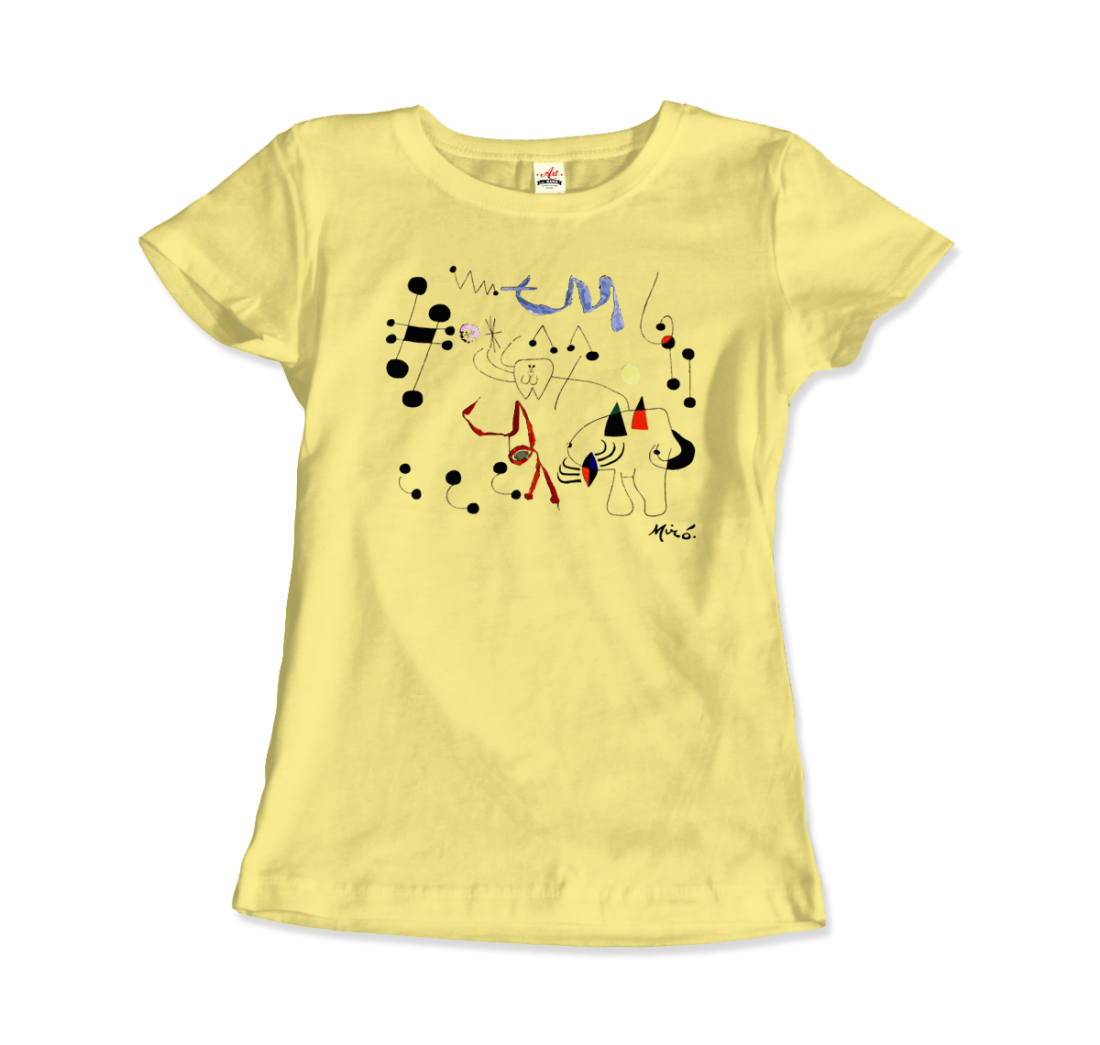 Joan Miro Woman Dreaming of Escape 1945 artwork t-shirt by Art-O-Rama Shop