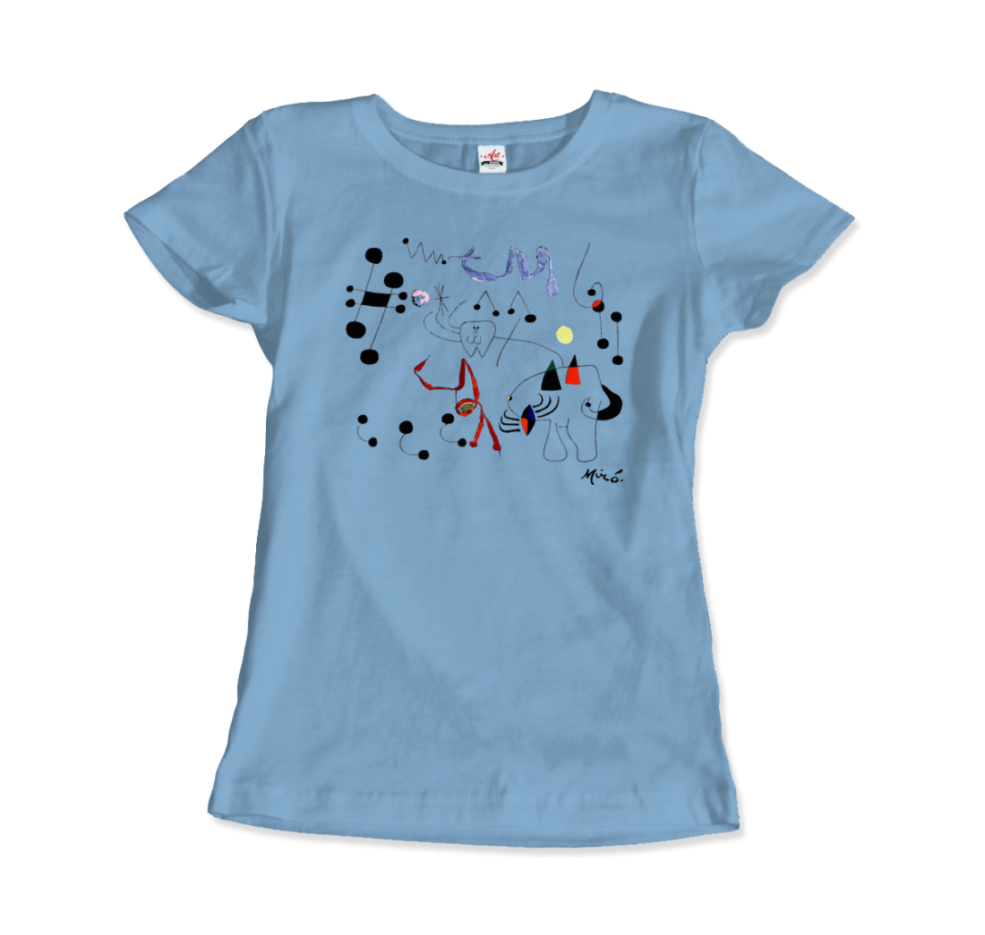 Joan Miro Woman Dreaming of Escape 1945 artwork t-shirt by Art-O-Rama Shop