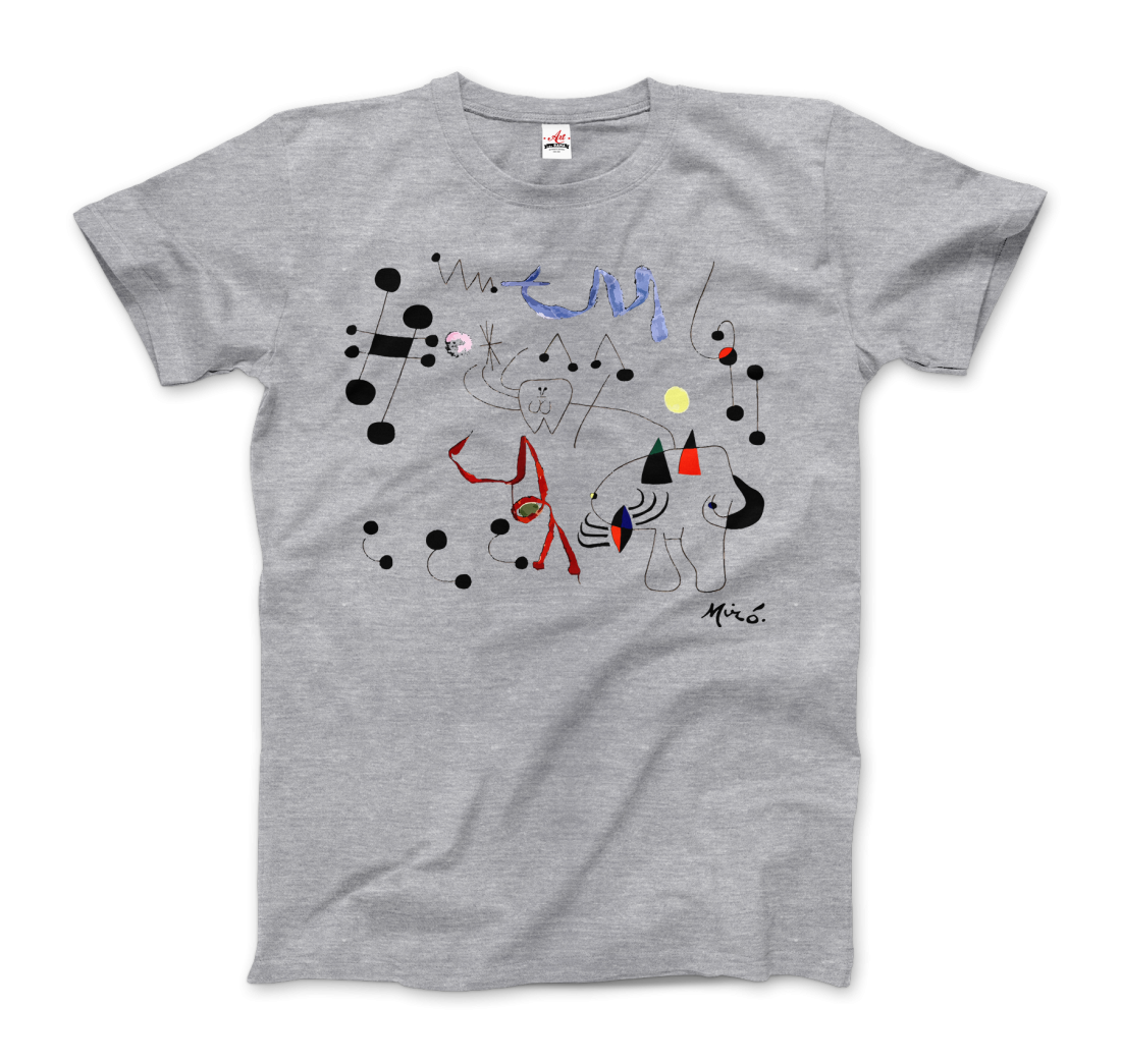Joan Miro Woman Dreaming of Escape 1945 artwork t-shirt by Art-O-Rama Shop