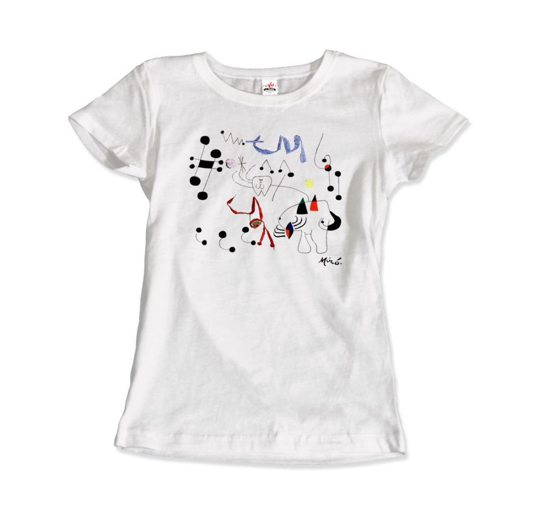 Joan Miro Woman Dreaming of Escape 1945 artwork t-shirt by Art-O-Rama Shop