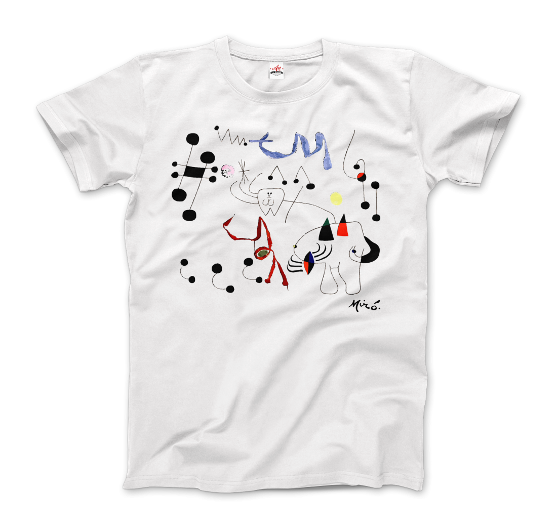Joan Miro Woman Dreaming of Escape 1945 artwork t-shirt by Art-O-Rama Shop