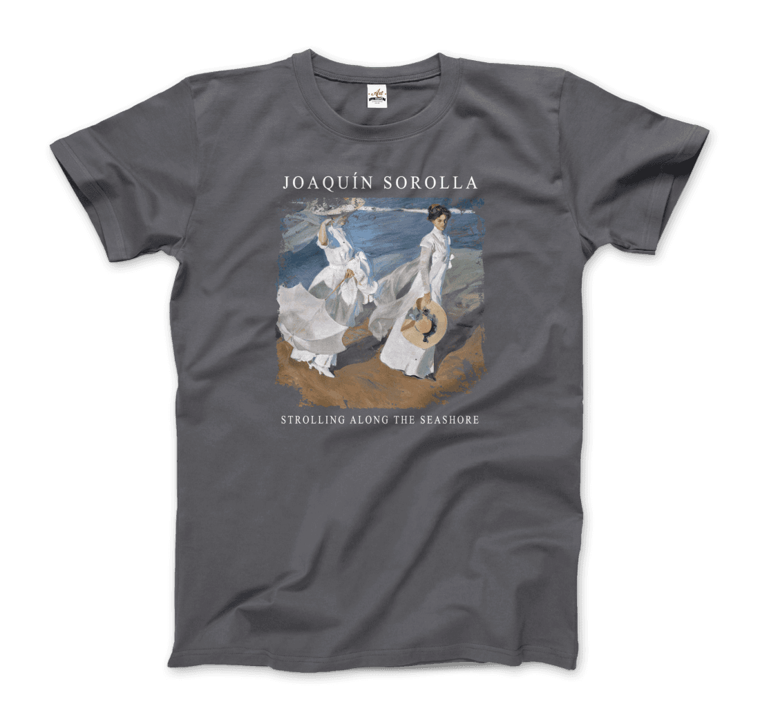 Joaquin Sorolla Strolling along the Seashore, 1909 artwork t-shirt by Art-O-Rama Shop