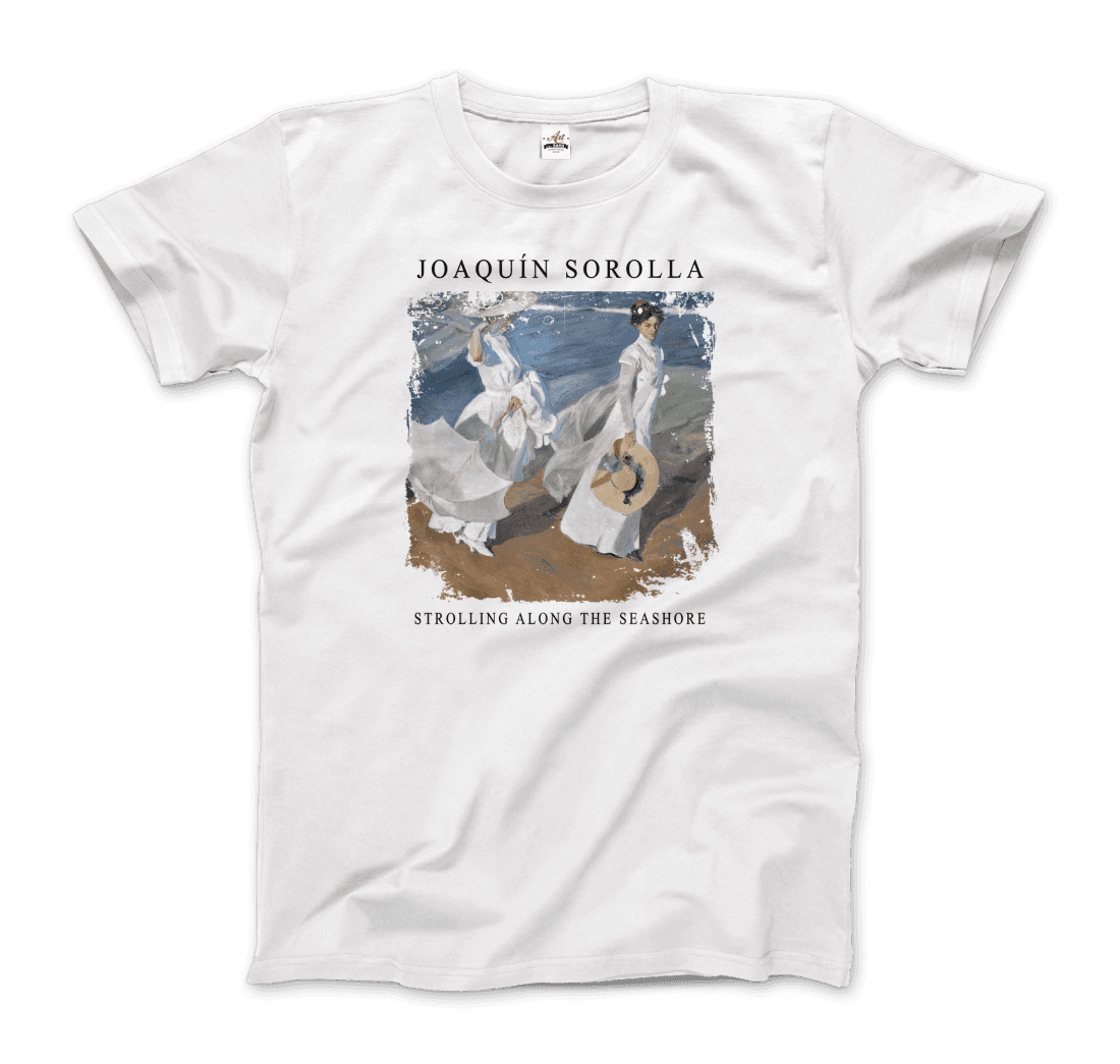 Joaquin Sorolla Strolling along the Seashore, 1909 artwork t-shirt by Art-O-Rama Shop