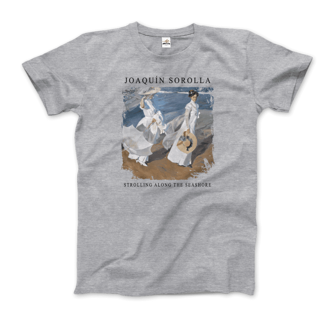 Joaquin Sorolla Strolling along the Seashore, 1909 artwork t-shirt by Art-O-Rama Shop