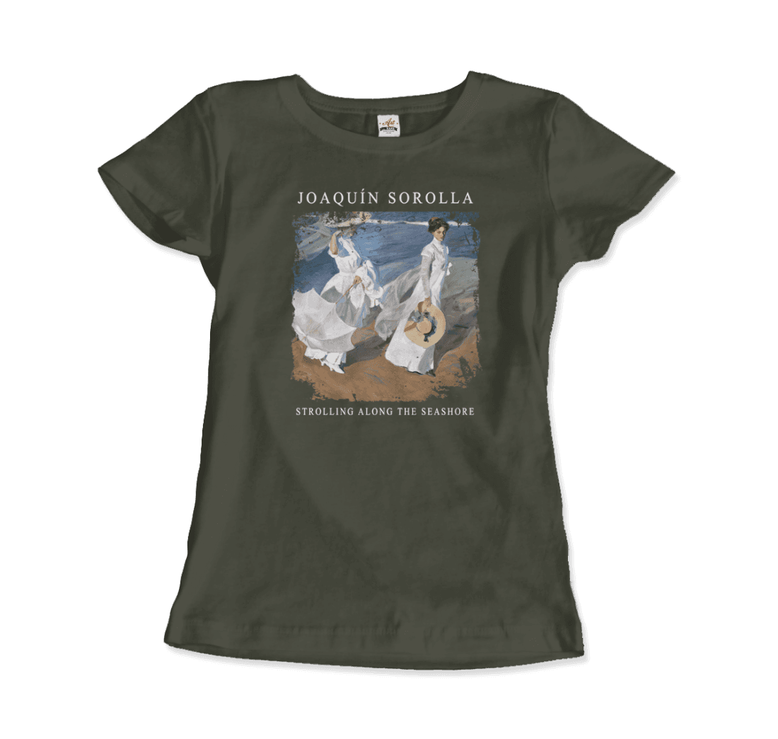 Joaquin Sorolla Strolling along the Seashore, 1909 artwork t-shirt by Art-O-Rama Shop