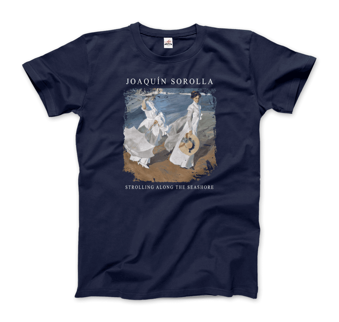 Joaquin Sorolla Strolling along the Seashore, 1909 artwork t-shirt by Art-O-Rama Shop