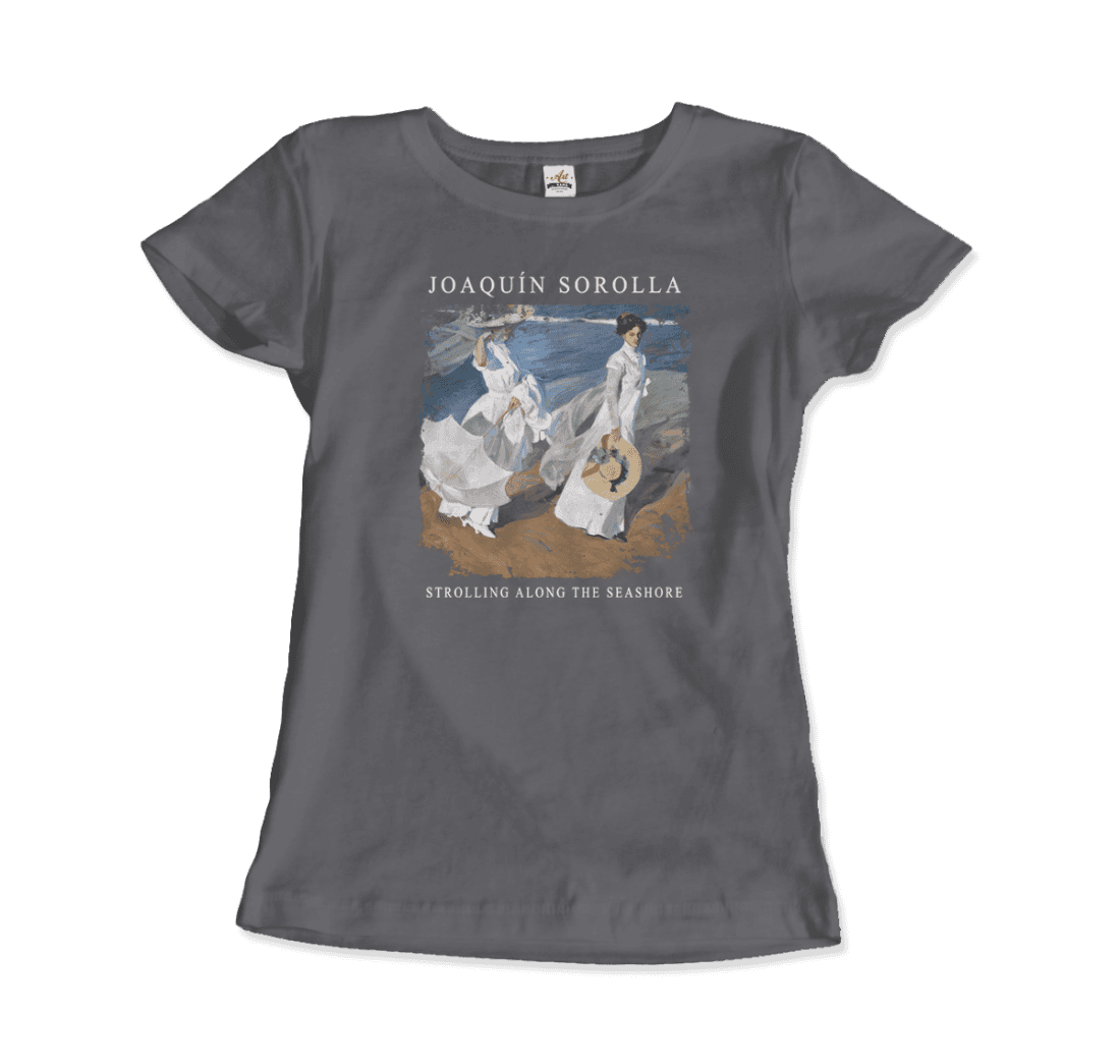 Joaquin Sorolla Strolling along the Seashore, 1909 artwork t-shirt by Art-O-Rama Shop