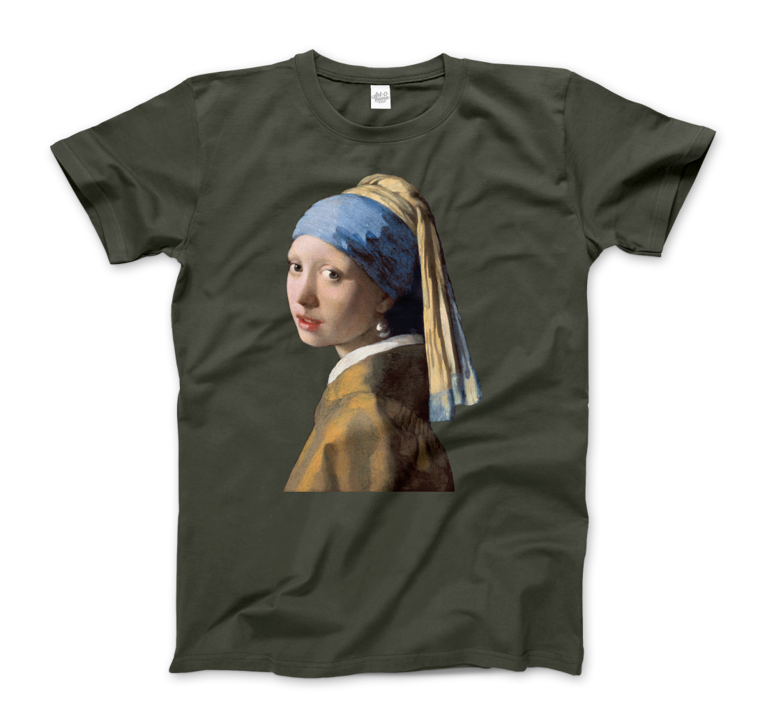 Johannes Vermeer Girl with a Pearl Earring, 1665 art t-shirt by Art-O-Rama Shop