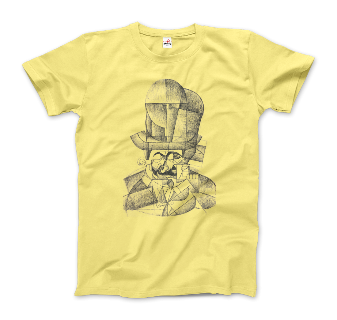 Juan Gris Man with Opera Hat 1912 artwork t-shirt by Art-O-Rama Shop