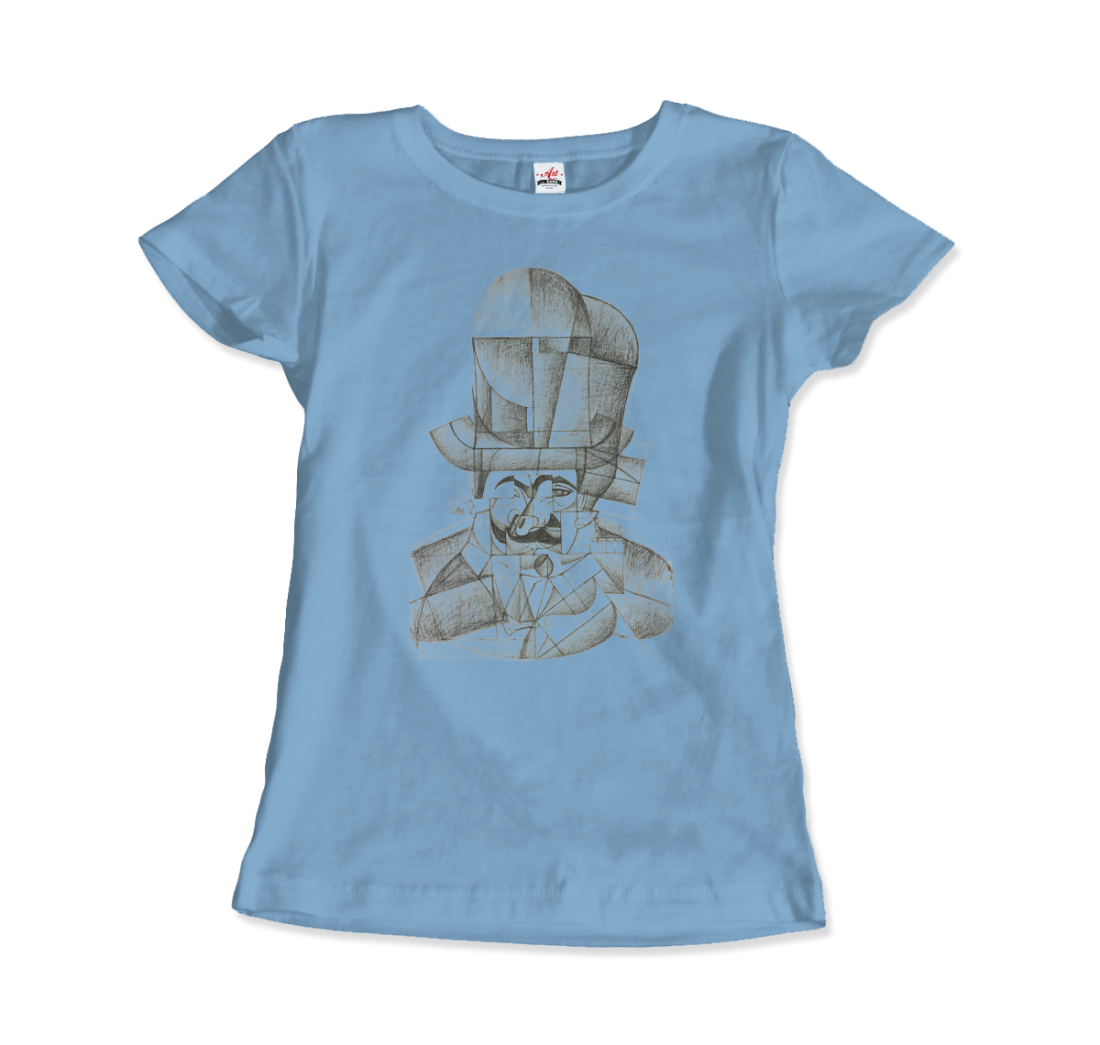 Juan Gris Man with Opera Hat 1912 artwork t-shirt by Art-O-Rama Shop