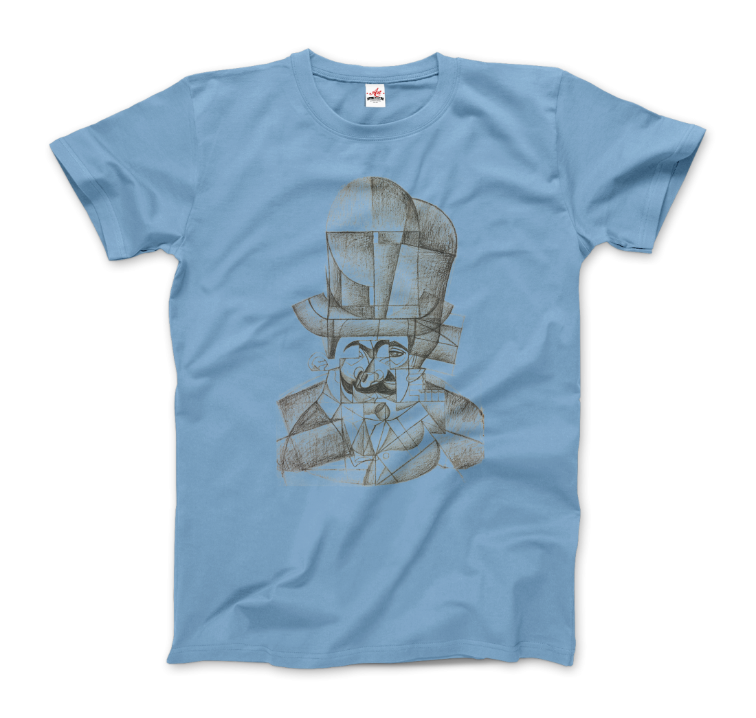 Juan Gris Man with Opera Hat 1912 artwork t-shirt by Art-O-Rama Shop