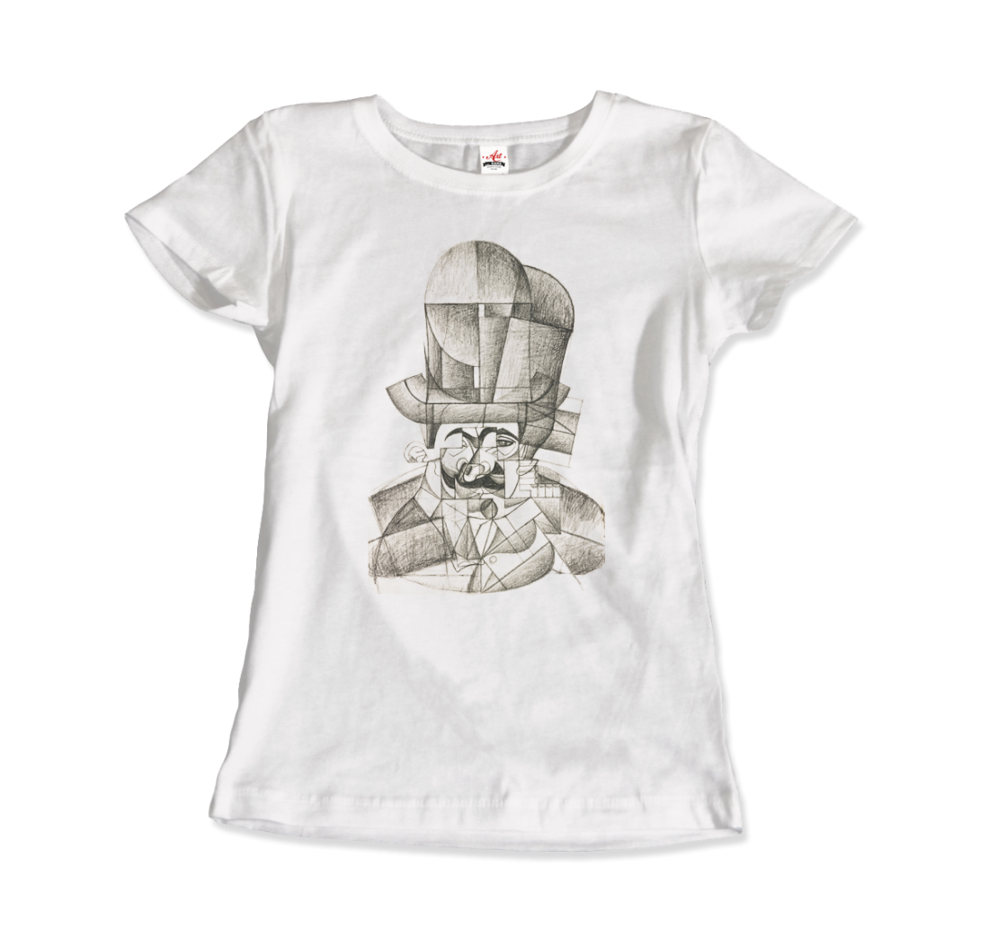 Juan Gris Man with Opera Hat 1912 artwork t-shirt by Art-O-Rama Shop