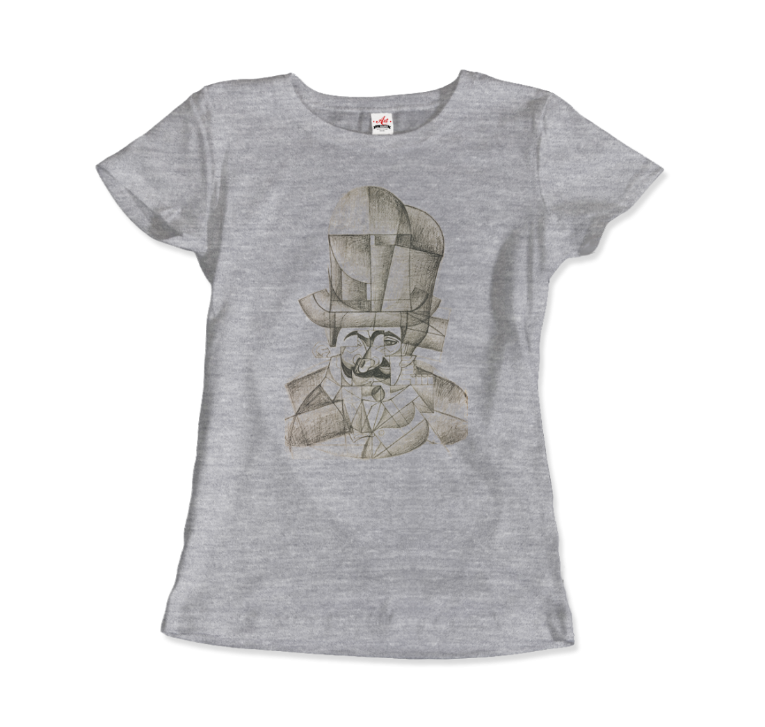 Juan Gris Man with Opera Hat 1912 artwork t-shirt by Art-O-Rama Shop