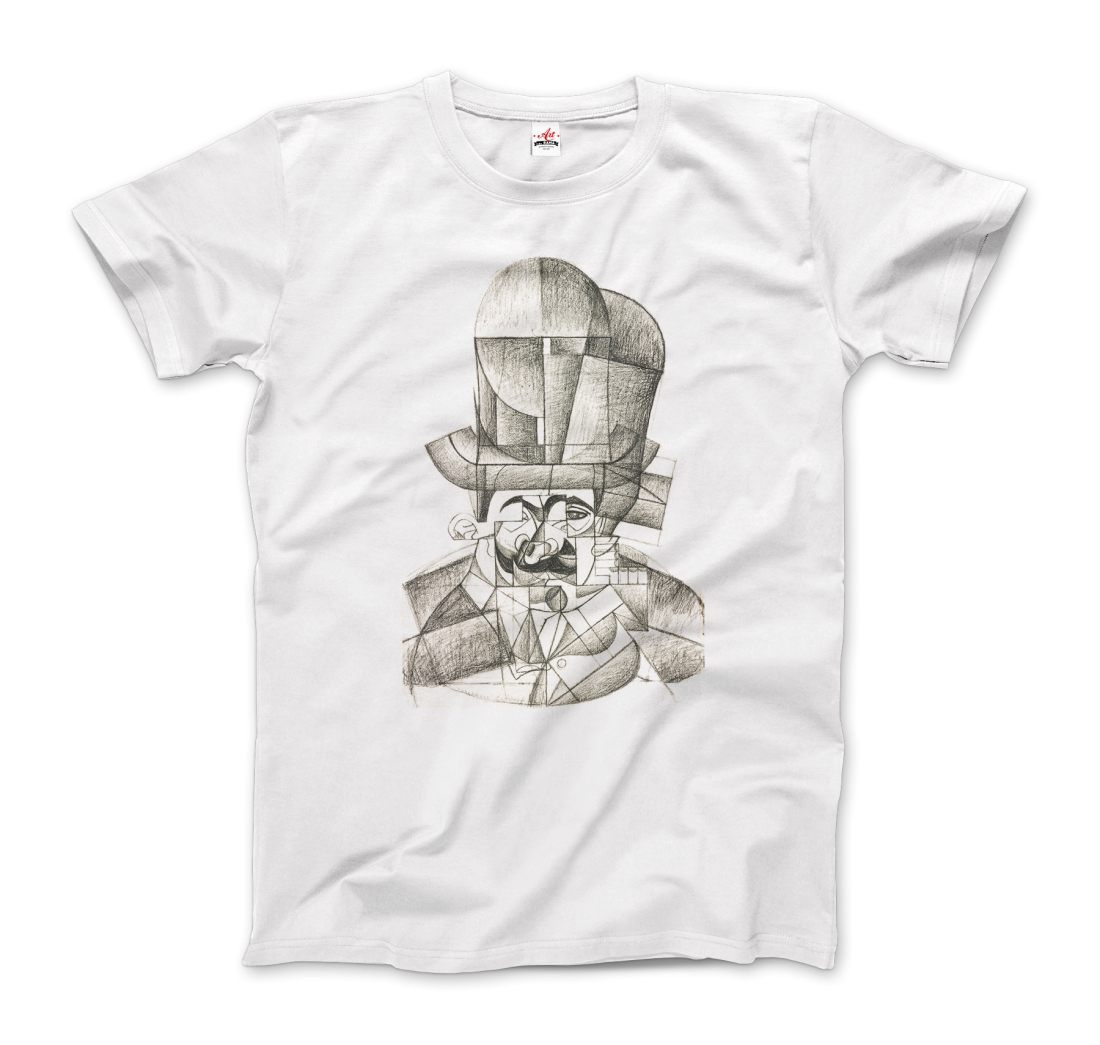 Juan Gris Man with Opera Hat 1912 artwork t-shirt by Art-O-Rama Shop