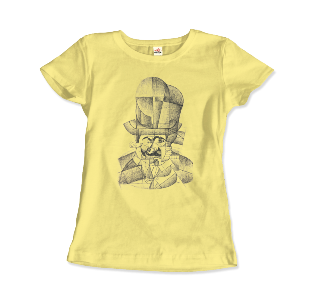 Juan Gris Man with Opera Hat 1912 artwork t-shirt by Art-O-Rama Shop