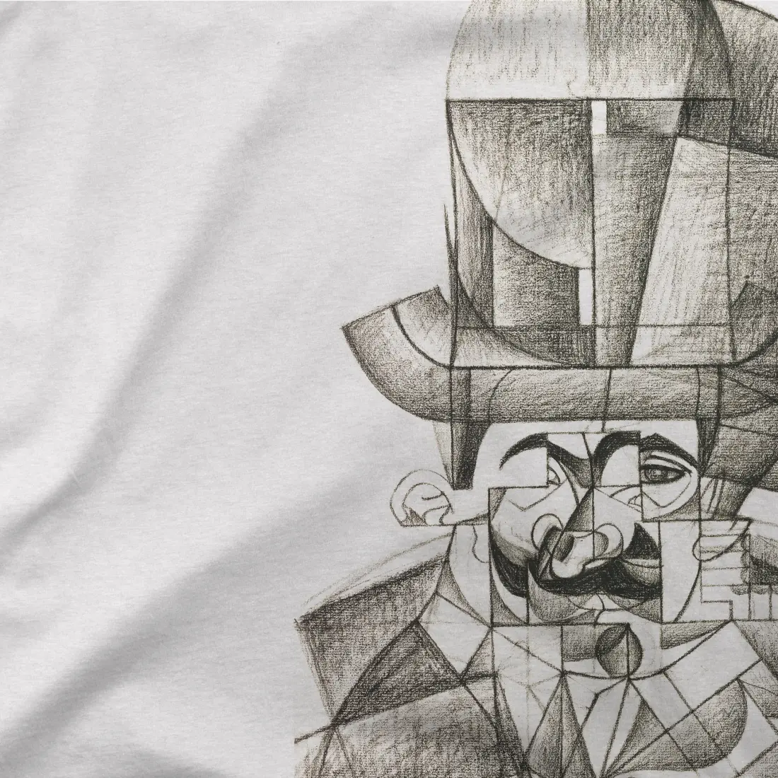 Juan Gris Man with Opera Hat 1912 artwork t-shirt by Art-O-Rama Shop