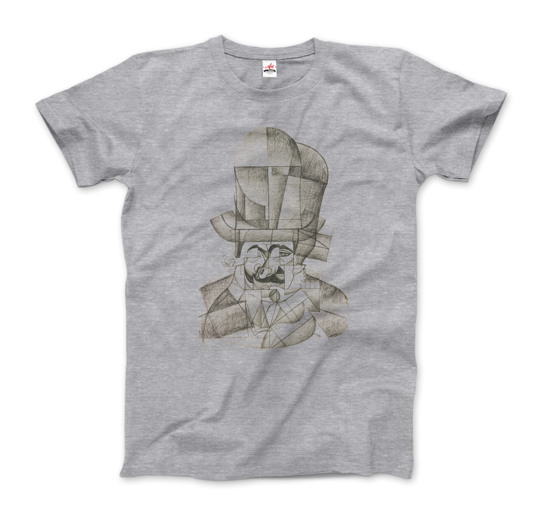 Juan Gris Man with Opera Hat 1912 artwork t-shirt by Art-O-Rama Shop