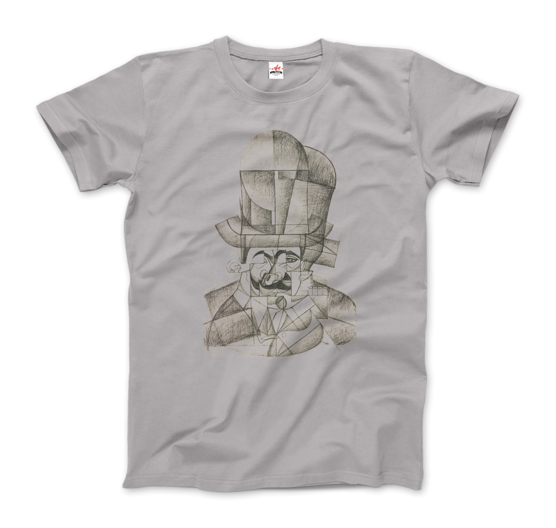 Juan Gris Man with Opera Hat 1912 artwork t-shirt by Art-O-Rama Shop