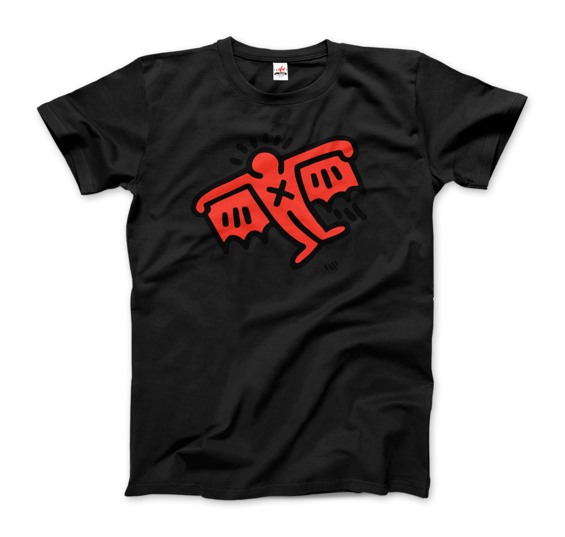 Flying Devil icon, 1990 street art t-shirt by Art-O-Rama Shop