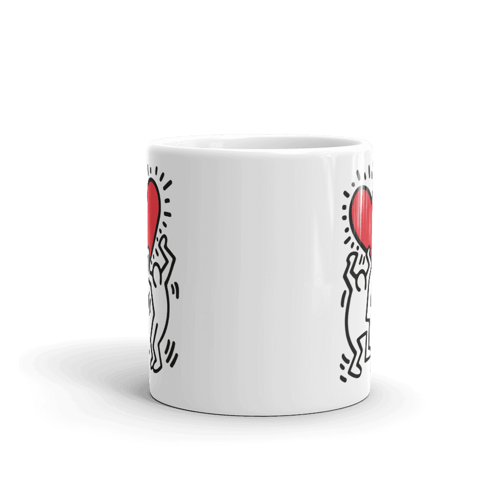 Men Holding Heart Icon, Street Art Mug by Art-O-Rama Shop