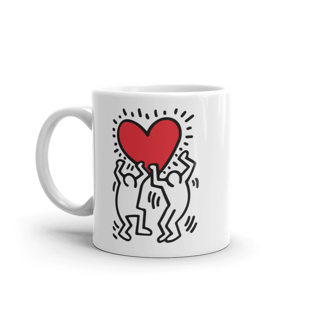 Men Holding Heart Icon, Street Art Mug by Art-O-Rama Shop