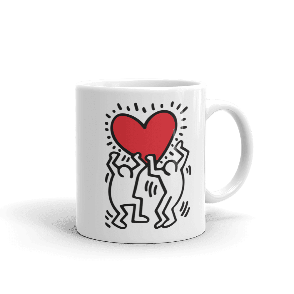 Men Holding Heart Icon, Street Art Mug by Art-O-Rama Shop