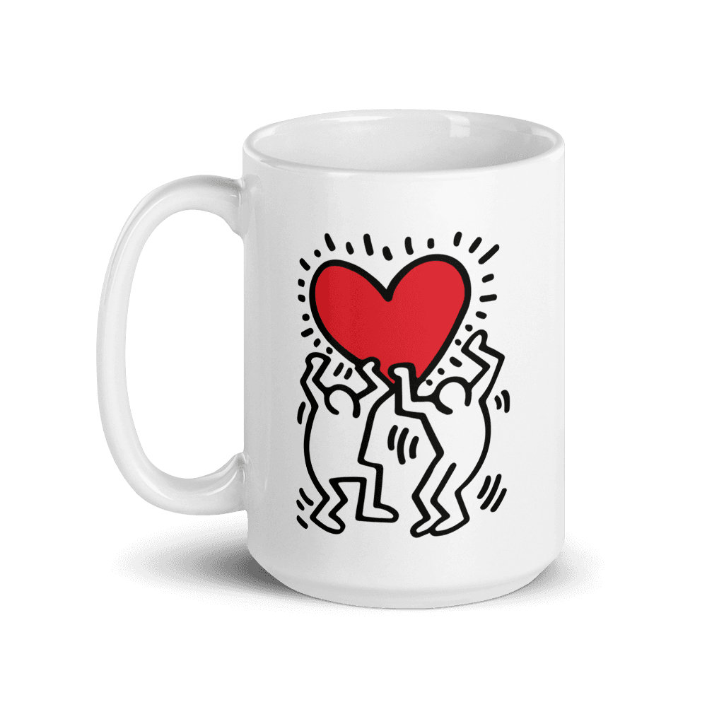 Men Holding Heart Icon, Street Art Mug by Art-O-Rama Shop