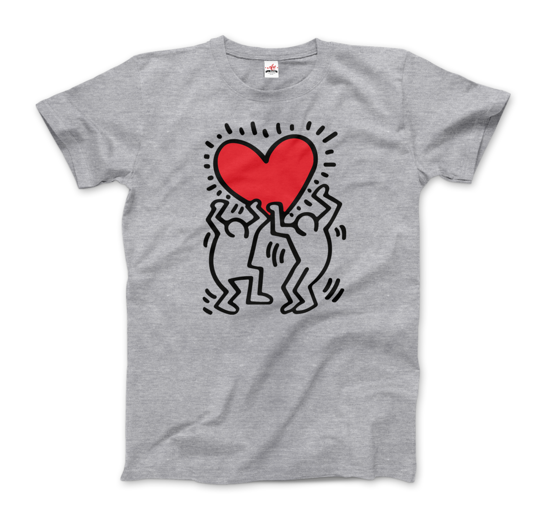 Men Holding Heart icon, street art t-shirt by Art-O-Rama Shop