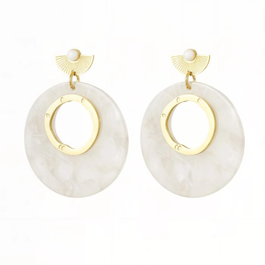 Earrings Sharon - Gold Plated Elegant Earrings by La Moda Me
