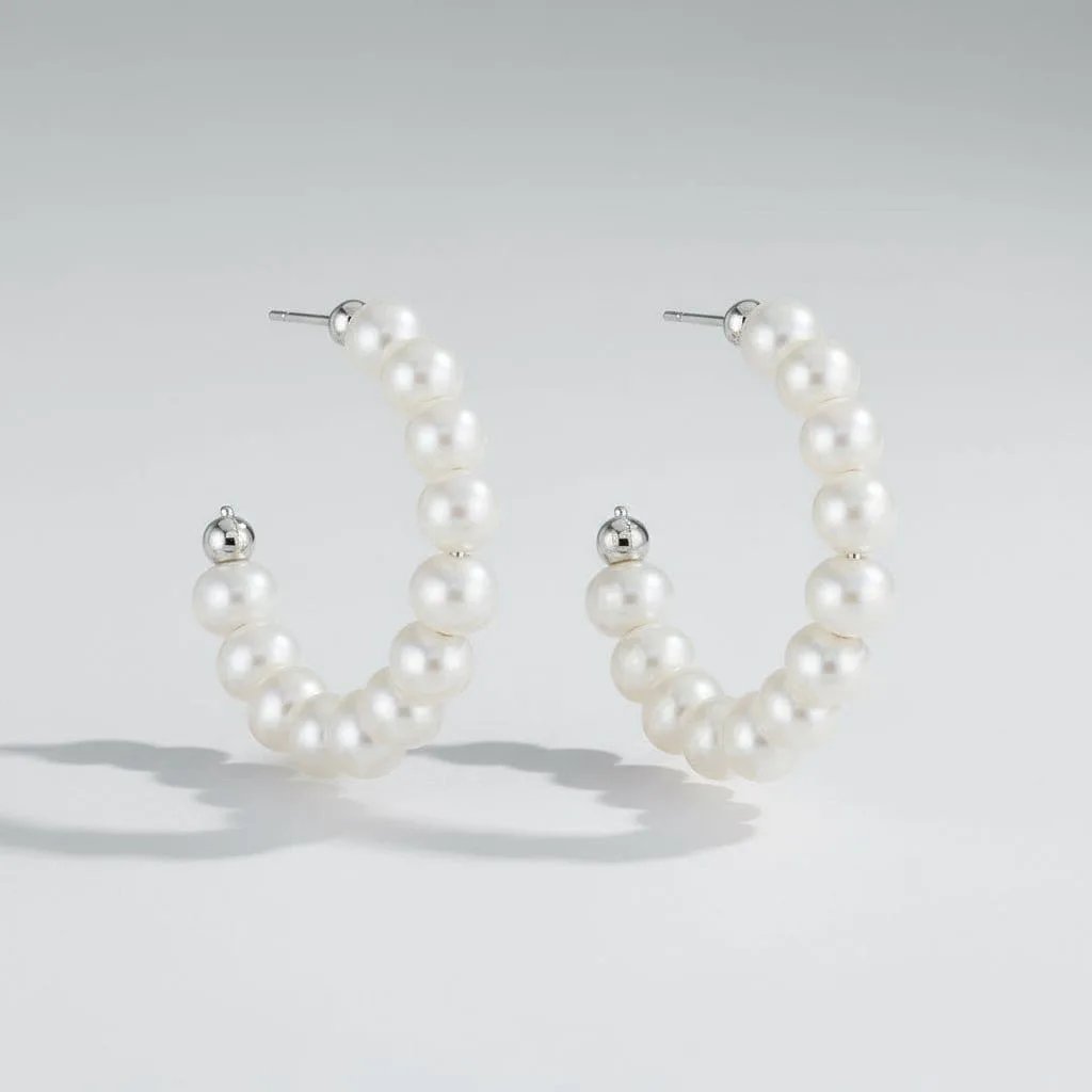 Earrings Snowwhite - Silver Plated Elegant Earrings by La Moda Me