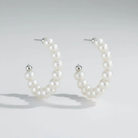 Earrings Snowwhite - Silver Plated Elegant Earrings by La Moda Me