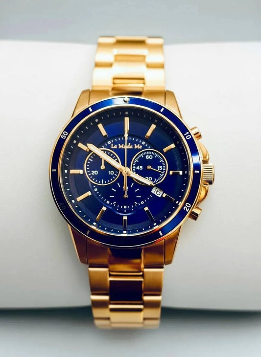CEO Handshake Blue Watch - Executive Luxury Timepiece by La Moda Me