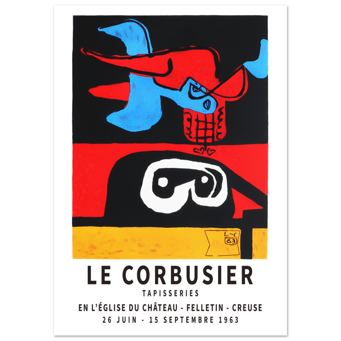 Le Corbusier 1963 exhibition artwork poster by Art-O-Rama Shop
