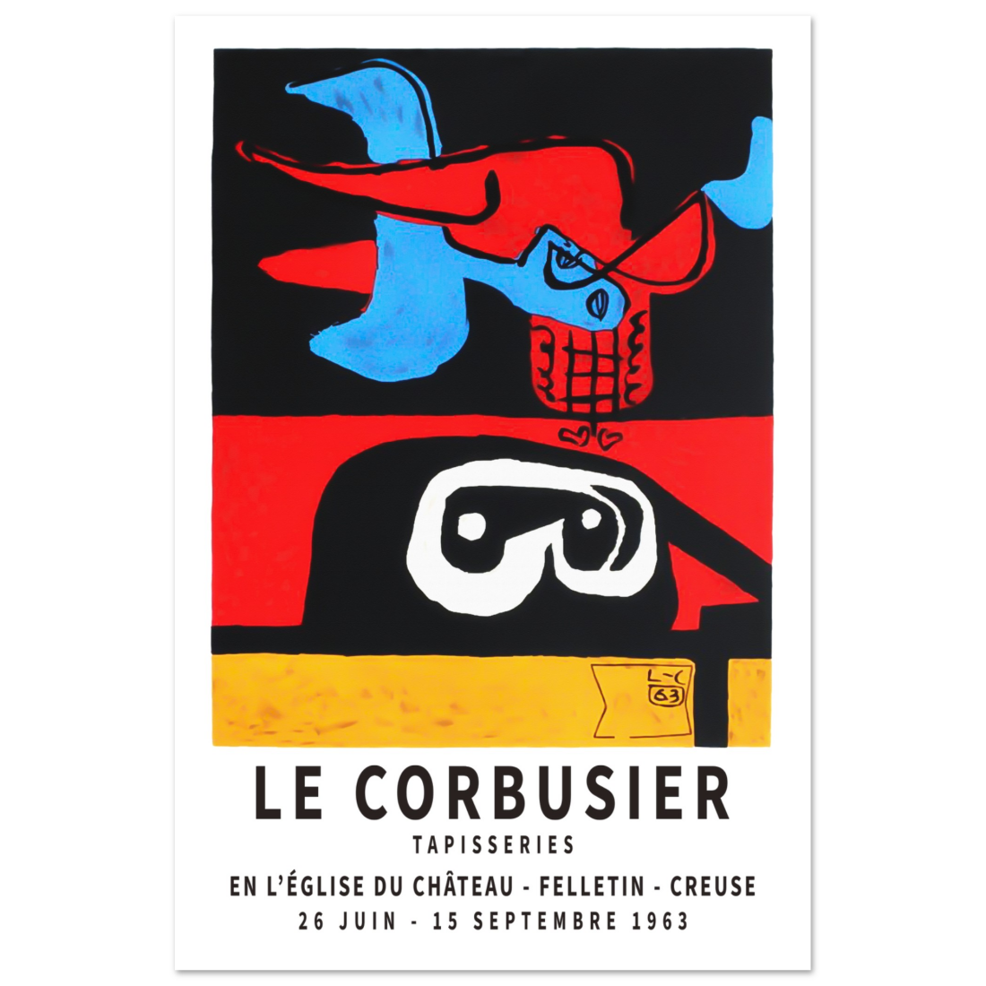 Le Corbusier 1963 exhibition artwork poster by Art-O-Rama Shop