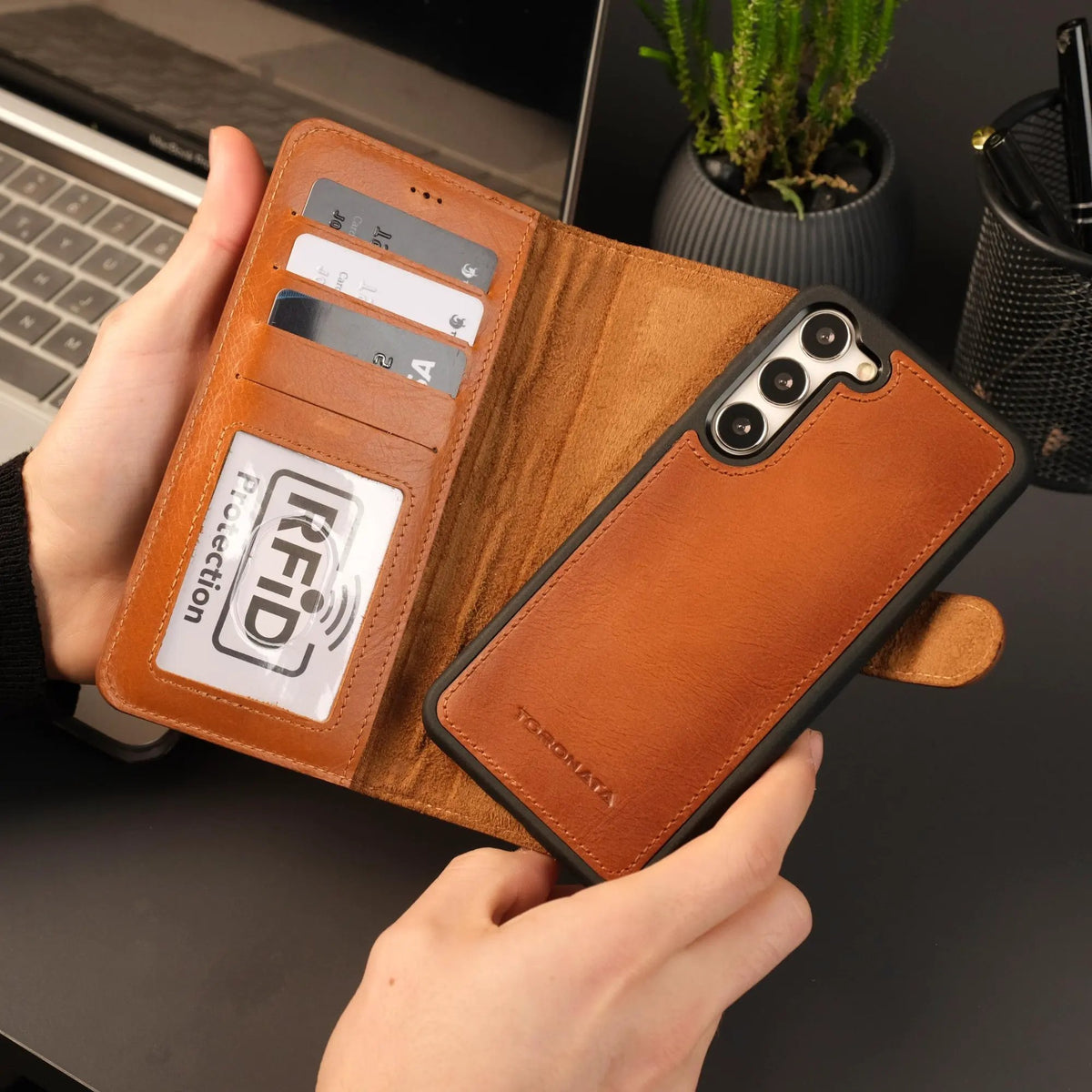 Leather Samsung Galaxy S25 Wallet Case | Buffalo by TORONATA