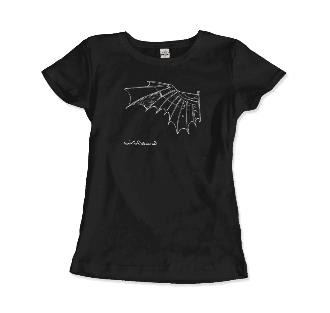 Leonardo Da Vinci, Glider Sketch artwork t-shirt by Art-O-Rama Shop
