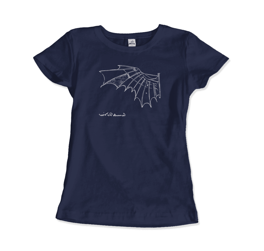 Leonardo Da Vinci, Glider Sketch artwork t-shirt by Art-O-Rama Shop