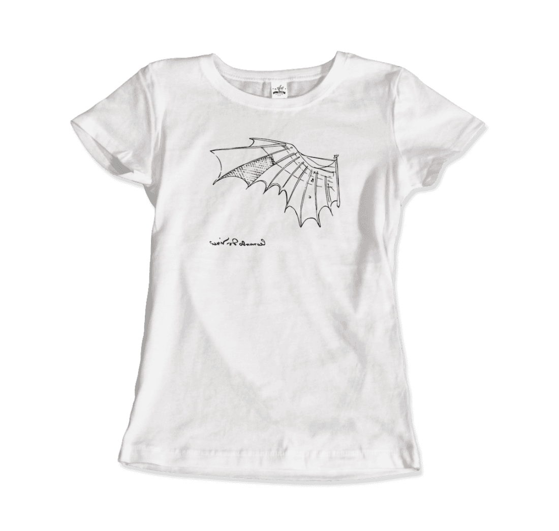 Leonardo Da Vinci, Glider Sketch artwork t-shirt by Art-O-Rama Shop