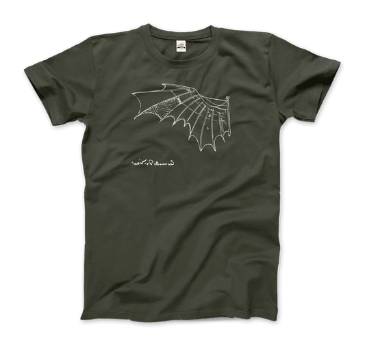 Leonardo Da Vinci, Glider Sketch artwork t-shirt by Art-O-Rama Shop