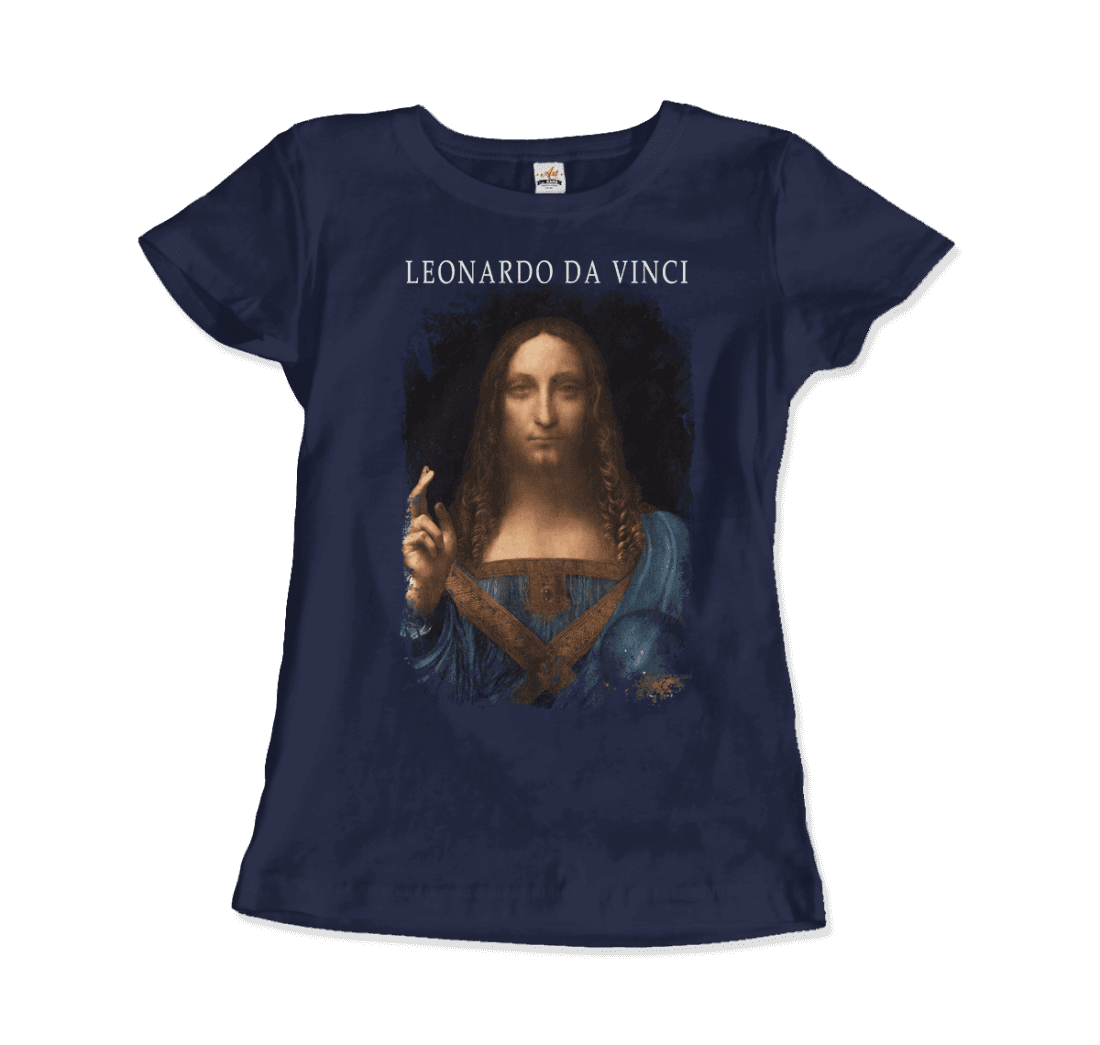 Leonardo Da Vinci, Salvator Mundi, 1499~1510 artwork t-shirt by Art-O-Rama Shop